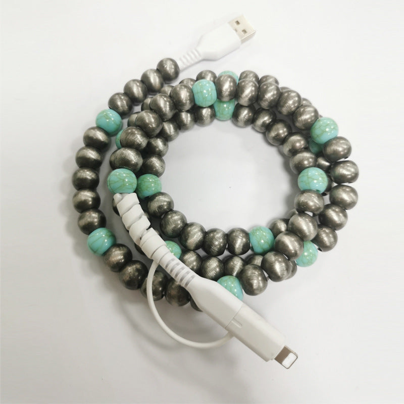 Colored Bead Mobile Phone Charging Cable