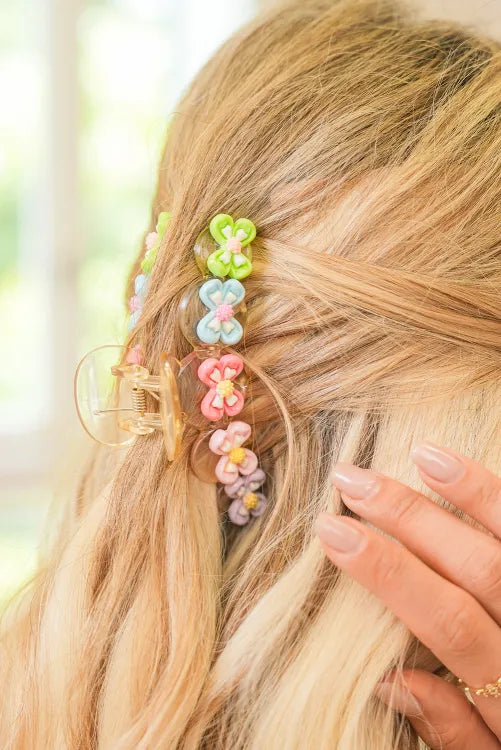 Pink Flower Bow Knot Decor Large Hair Clawclip