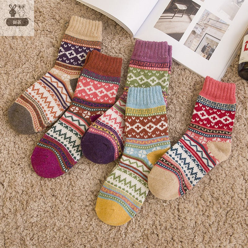 Women Winter Thick Socks (5 Pairs)