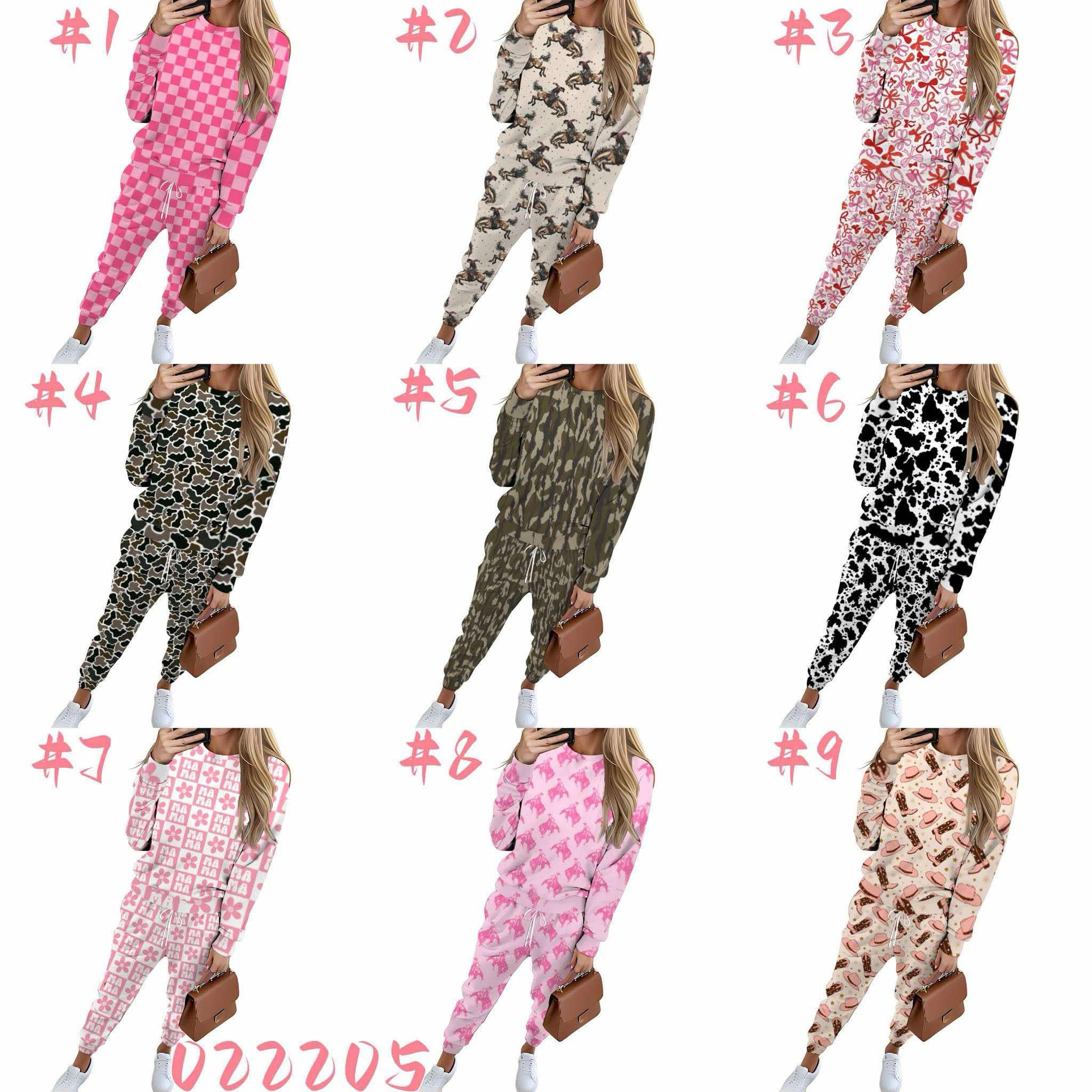 Printed Sweatshirt + Sweatpants Set