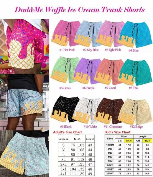 Parent-child Printed Beach Pants