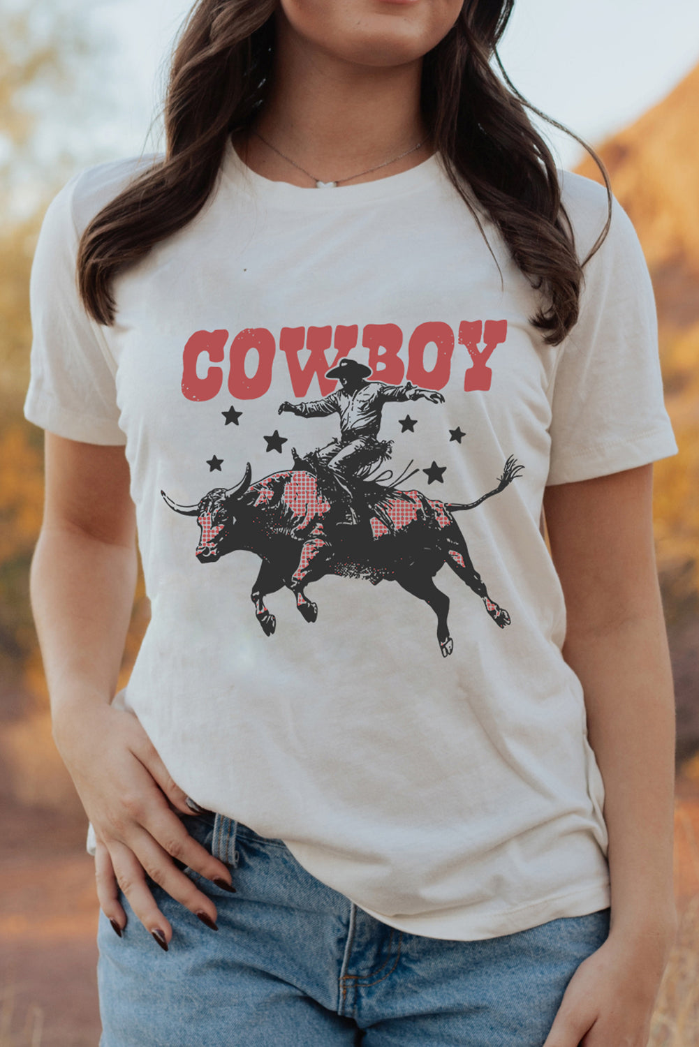 COWBOY Star Graphic Crewneck Western Fashion Tee