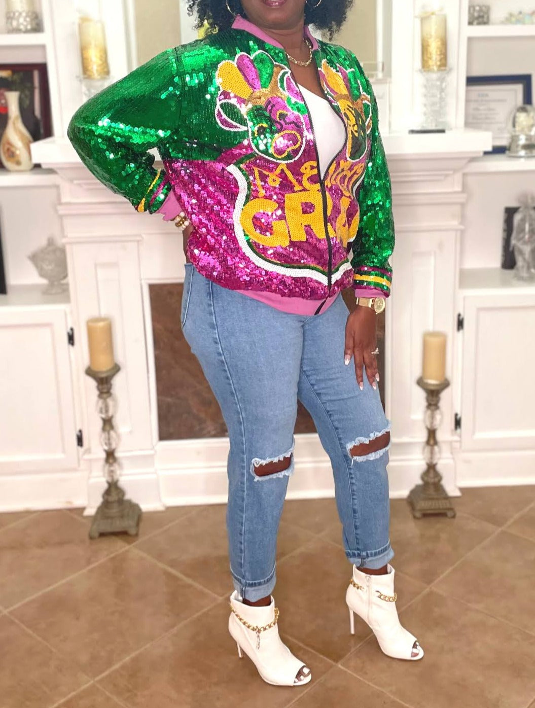 Mardi Gras Sequins Comedy/Tragedy Jacket