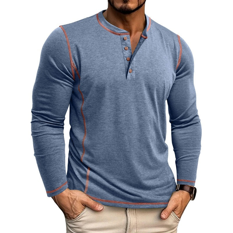 Men Button Collar Top