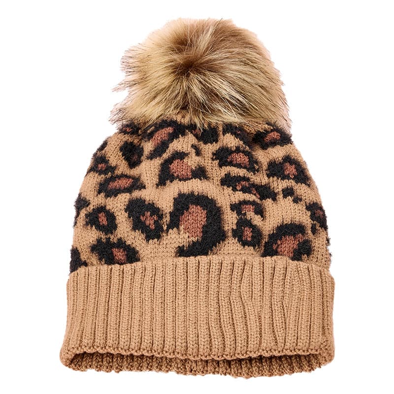 Women Leopard Winter Knitted Beanie