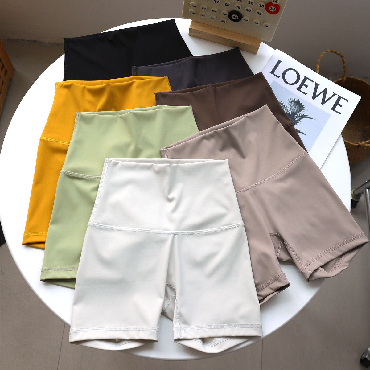 No Awkward Line High Waist Elastic Fitness Base Sports Shorts