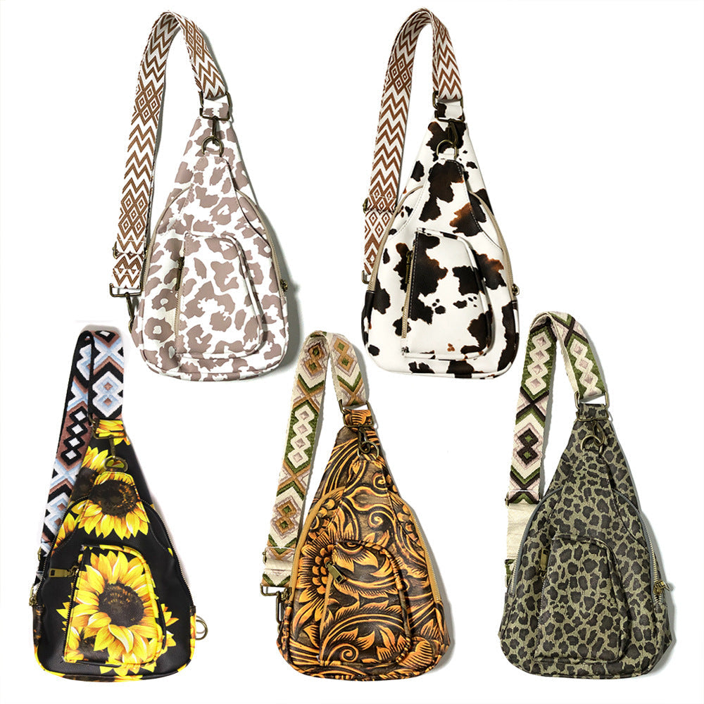 Preorder-Leopard and Cow Print Crossbody Bag|5pc