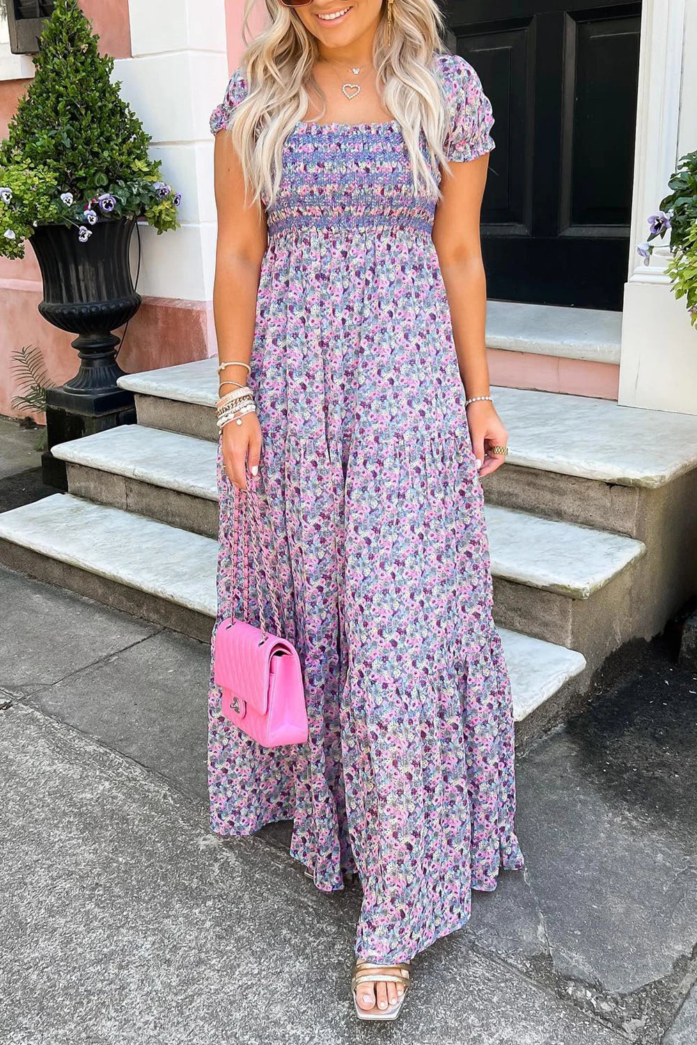 Floral Smocked Maxi Dress