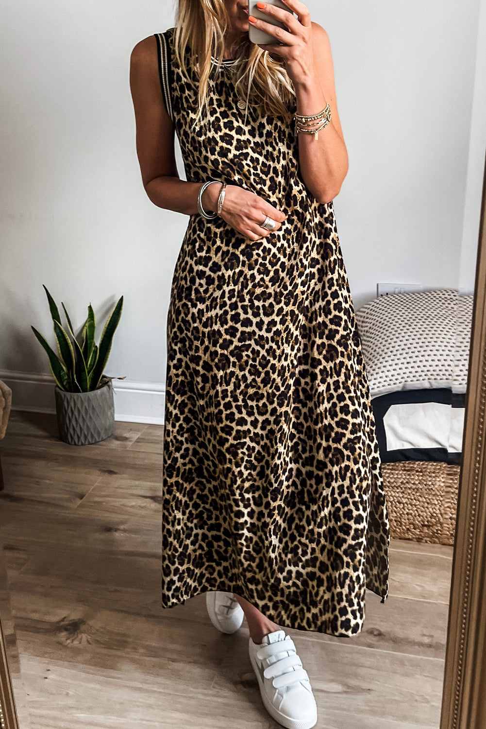 Leopard Sleeveless Maxi Dress