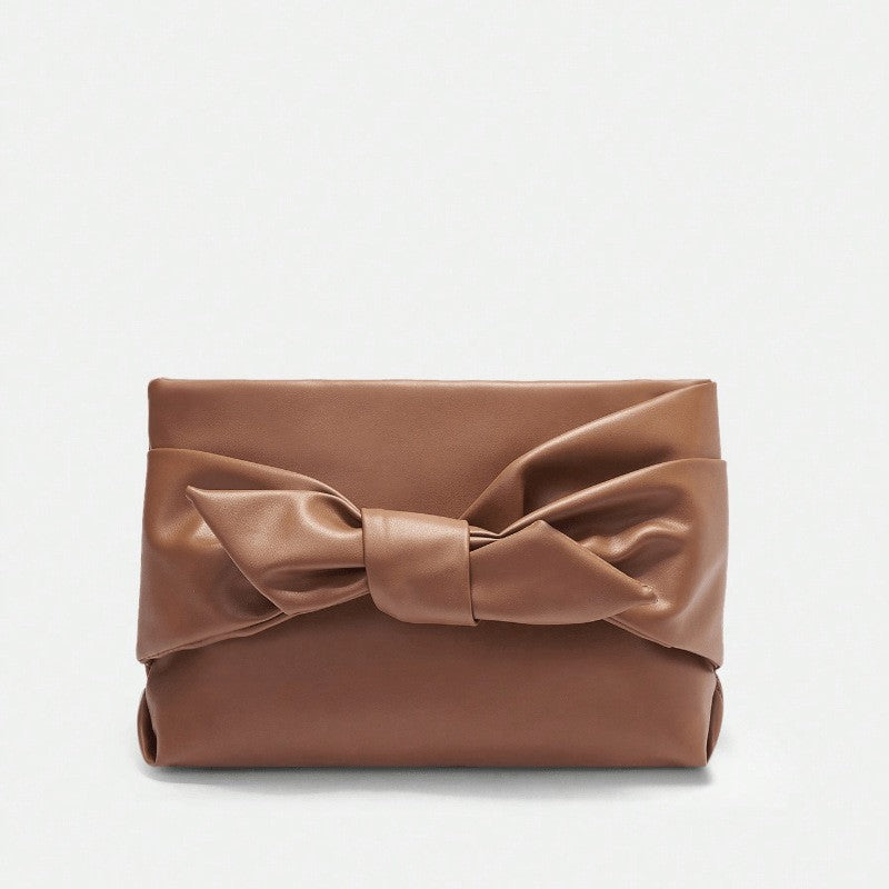 Vegan Leather Bow Clutch