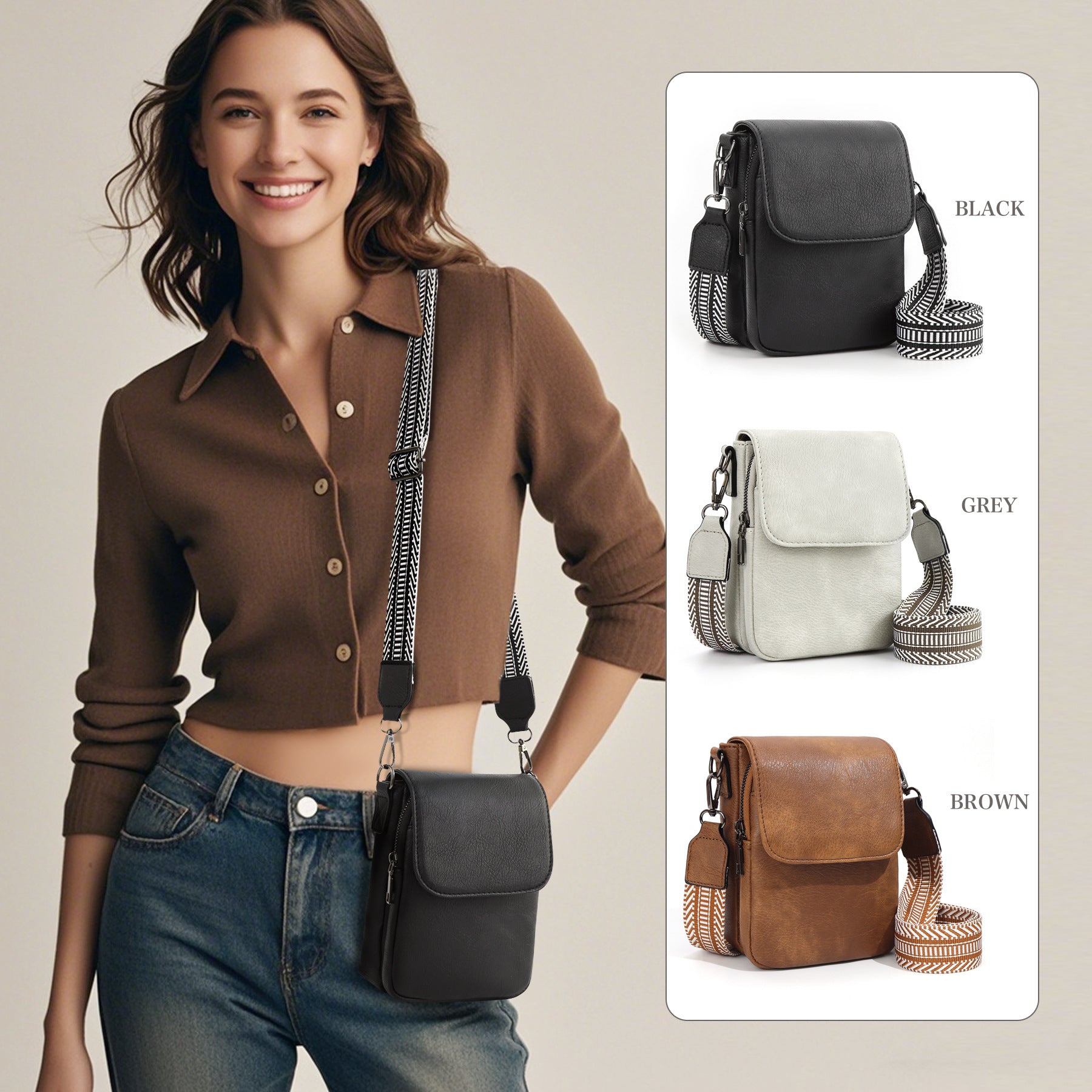 Mini Crossbody Bag With Adjustable Strap