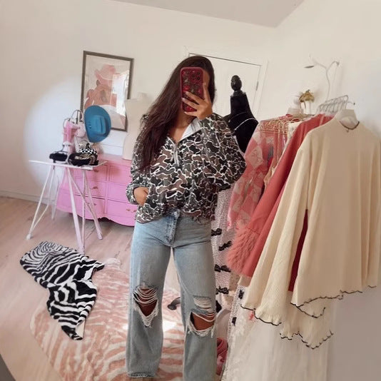 Western Leopard Print Hoodie