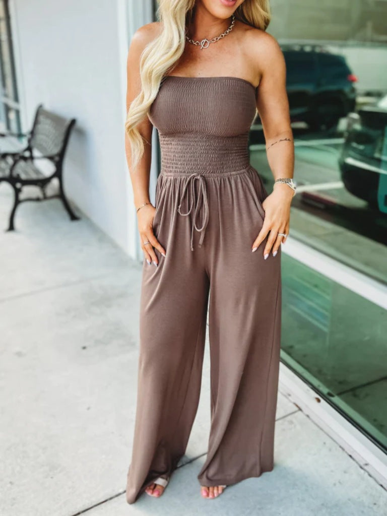 Strapless Wide Leg Jumpsuit