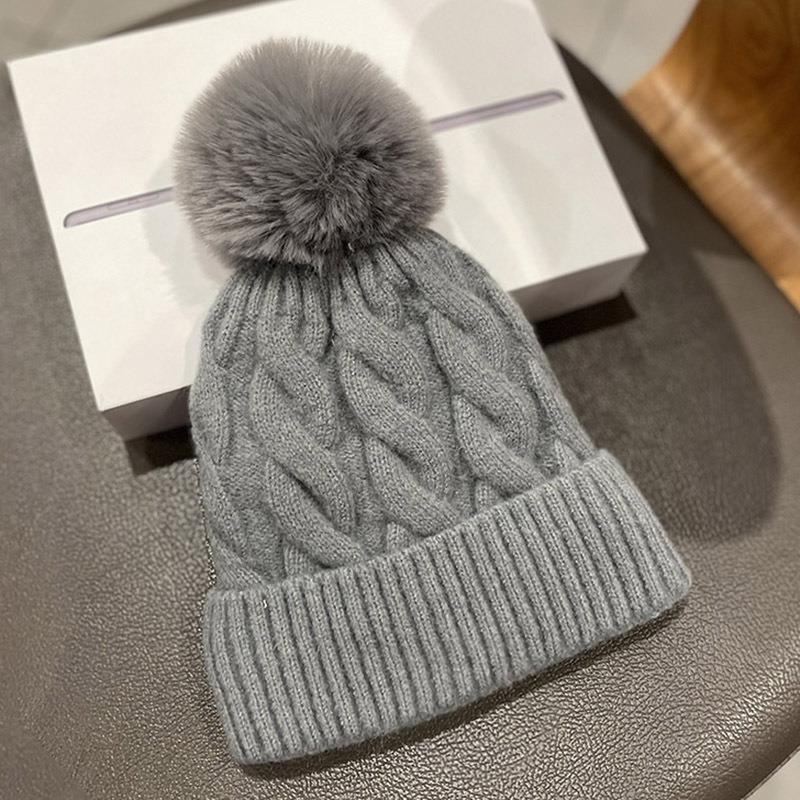 Winter Cashmere Wool Padded Thickened Women Hat